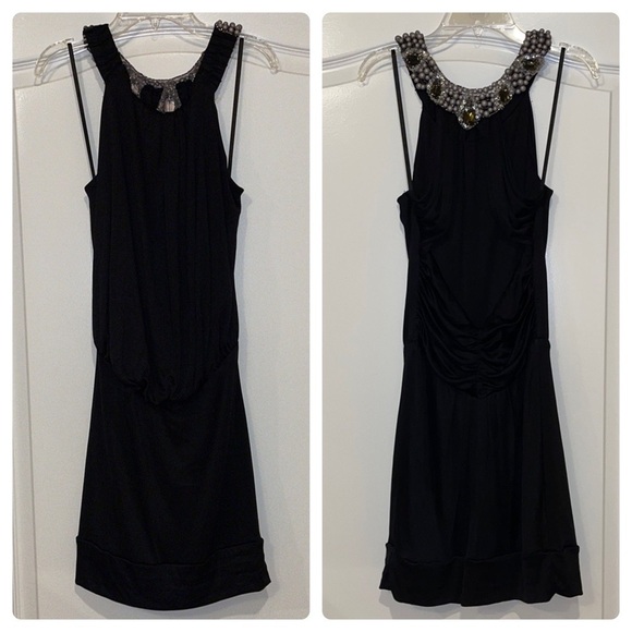 Women's Alexia Admor Black Open Back Sexy Little Black Dress with Embellishments - Picture 1 of 14
